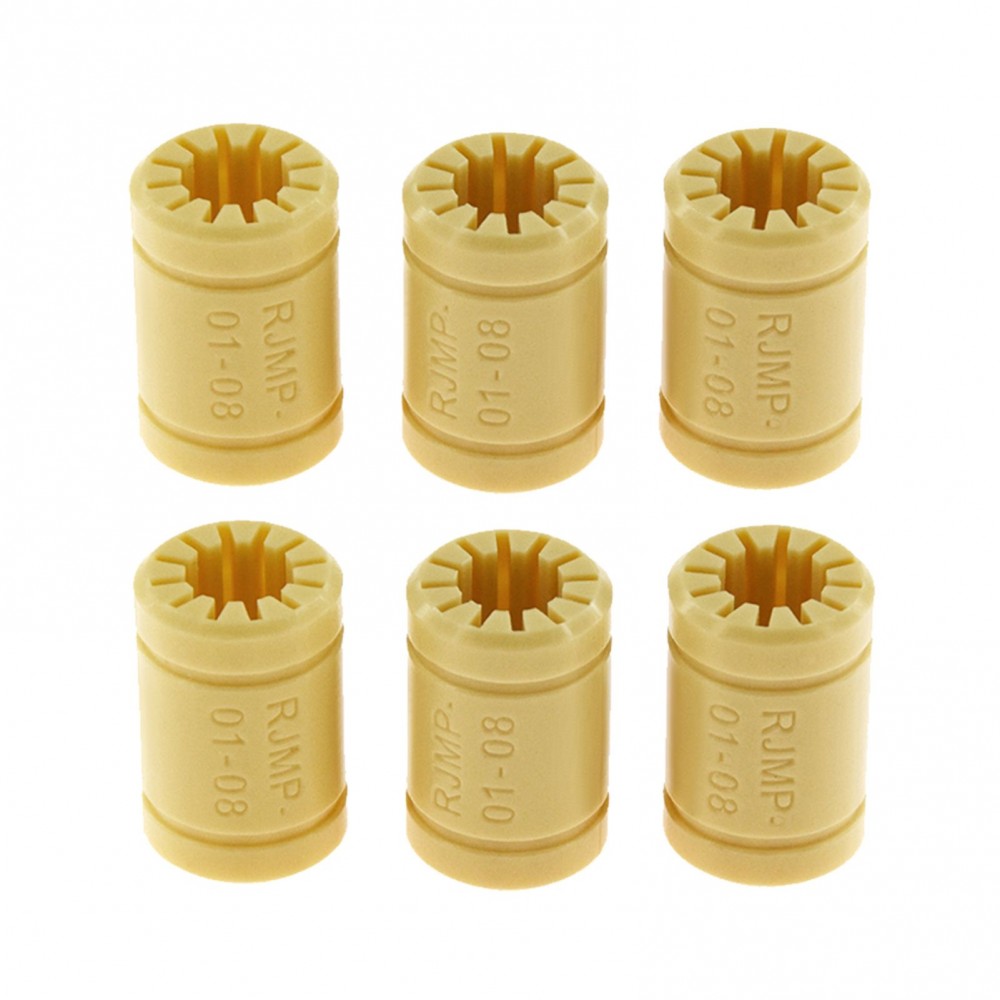 6pcs LM8UU RJMP-01-08 Solid Polymer Bearing 8mm Shaft Plastic Linear Bearing for 3D Printers 6pcs LM8UU RJMP-01-08 Solid Polymer Bearing 8mm Shaft Plastic Linear Bearing for 3D Printers