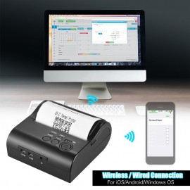 POS-8001DD 80mm Mini Portable Wireless USB Thermal Printer Receipt Bill Ticket POS Printing for Android iOS Windows