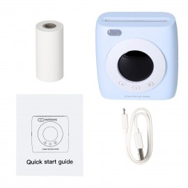 Pocket Printer BT Wireless Thermal Printer Portable Mobile Printer 300dpi for Photo Picture Receipt Memo Note Label Sticker with Clock Function Compatible with Android iOS Windows Mac