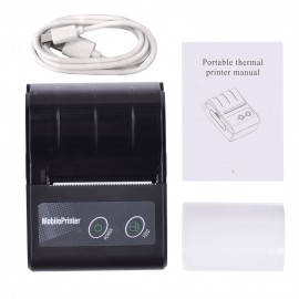 Portable 58mm 2 Inches Wireless BT Thermal Bill Receipt Printer Mini Mobile POS Printer Support ESC/POS Print Command Compatible with Android iOS Windows for Restaurant Supermarket Retail Store Small Business
