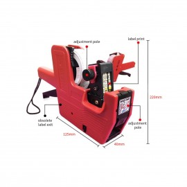 8 Digits Price Tag Machine Handheld Price Labeller Label Date Maker Pricing with 10pcs Price Labels Paper for Office Retail Shop Grocery Store Organization Marking Warehouse