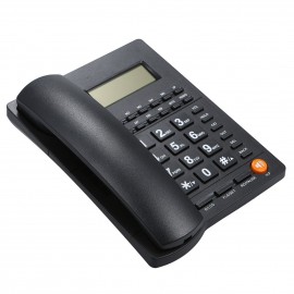 Desktop Corded Telephone Landline Telephone with Caller Identification LCD Screen Adjustable Brightness Black(US Telephone Line)