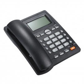Desktop Corded Telephone Landline Telephone with Caller Identification LCD Screen Adjustable Brightness Black(US Telephone Line)