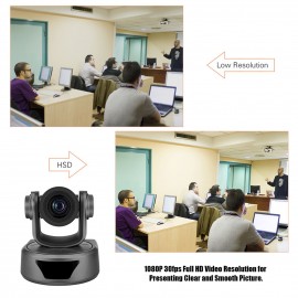 Video Conference Camera 3X Optional Zoom Cam Webcam Full HD 1080P Supported 95 Degree Wide Viewing Auto Focus with USB2.0 Remote Control for Business Meetings Rooms Recording Training Video Conference Camera 3X Optional Zoom Cam Webcam Full HD 1080P Supported 95 Degree Wide Viewing Auto Focus with USB2.0 Remote Control for Business Meetings Rooms Recording Training