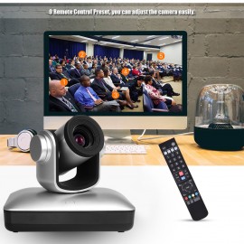 HD Video Conference Cam Conference Camera Full HD 1080P 3X Optical Zoom 95 Degree Wide Viewing with 2.0 USB Web Cable Remote Control for Business Live Meeting Recording Training HD Video Conference Cam Conference Camera Full HD 1080P 3X Optical Zoom 95 Degree Wide Viewing with 2.0 USB Web Cable Remote Control for Business Live Meeting Recording Training