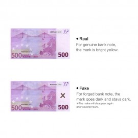 Portable Mini Banknote Tester Pen Counterfeit Money Detector Pen Money Marker Currency Cash Checker Fake Dollar Marker with Ball Point Pen for US Dollar Euro Pound Yen Korean Won