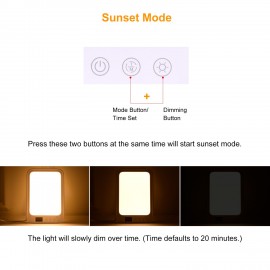 Light Lamp LED Sunlight Touch Control Stepless Dimming Timing/6 Level Adjustable Brightness Max 22600 Lux with Sunset Mode for Bedroom Living Room Office