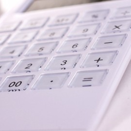 Desktop Calculator Ultra-thin 12 Digits Large Display Solar & Battery Dual Power Crystal Buttons Basic Counter for Home Office Business School Supplies