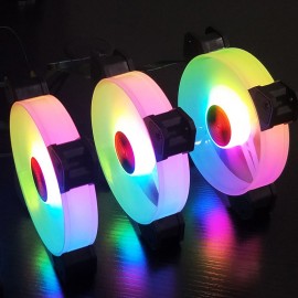 RGB Crate Fan 120mm Desktop Computer Cooling Fan Illusion Discoloration Solar Eclipse Silence Fan Color Computer Crate Cooler RGB Fan