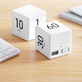 Portable Cube Timer Digital Kitchen Timer Countdown Alarm 1-3-5-10 Minutes Flip Timing with Digital Display Time Management for Study Sports Cooking Gaming Office