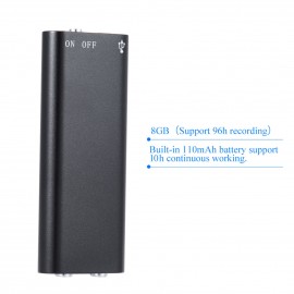 8GB Mini USB Digital Audio Voice Recorder Dictaphone MP3 Music Player Portable Recording Device 96hrs Recorded Files for Lectures Meetings Class Interview