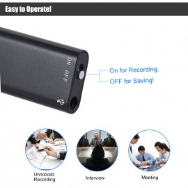 8GB Mini USB Digital Audio Voice Recorder Dictaphone MP3 Music Player Portable Recording Device 96hrs Recorded Files for Lectures Meetings Class Interview