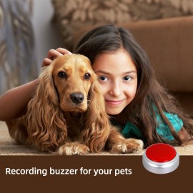 30 Seconds Recordable Talking Button Voice Custom Playback Recording Sound Buttons for Dogs Kids Toy Gift Answer Buzzers Parent-Child Interactive Party Noise Makers