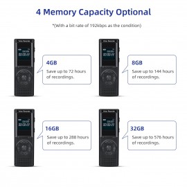 16GB Digital Voice Recorder Voice Activated Recorder Dictaphone MP3 Player HD Recording 13 Continuous Recording Line-In Function for Meeting Lecture Interview Class MP3 Record