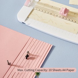 JIELISI Mini A5 Paper Trimmer Cutter Desktop Paper Cutting Machine with Security Cutter Head Auxiliary Side Ruler for Craft Paper Photos Cards Scrapbooking Office Home Supplies