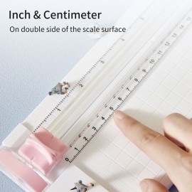 JIELISI Mini A5 Paper Trimmer Cutter Desktop Paper Cutting Machine with Security Cutter Head Auxiliary Side Ruler for Craft Paper Photos Cards Scrapbooking Office Home Supplies